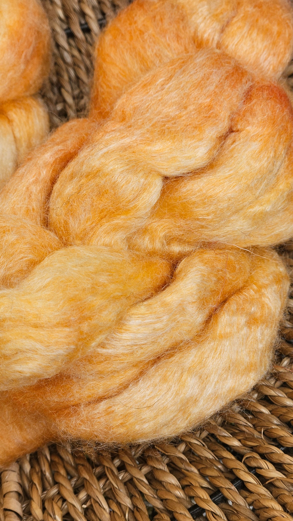 Tangerine Pearl - wool bamboo roving for felting and blending - 2 ounces | 57 grams