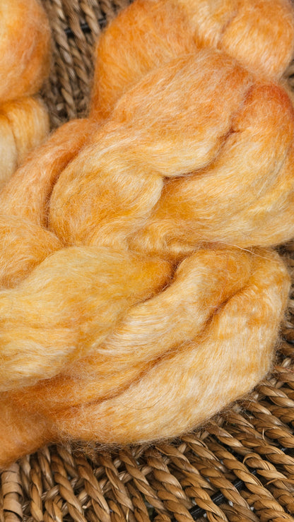 Tangerine Pearl - bamboo wool roving for felting and blending - 2 ounces | 57 grams