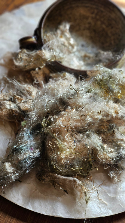 ZEKTZERITE -  eucalyptus crimp fiber for spinning, blending & felting - 2 oz | 57 g