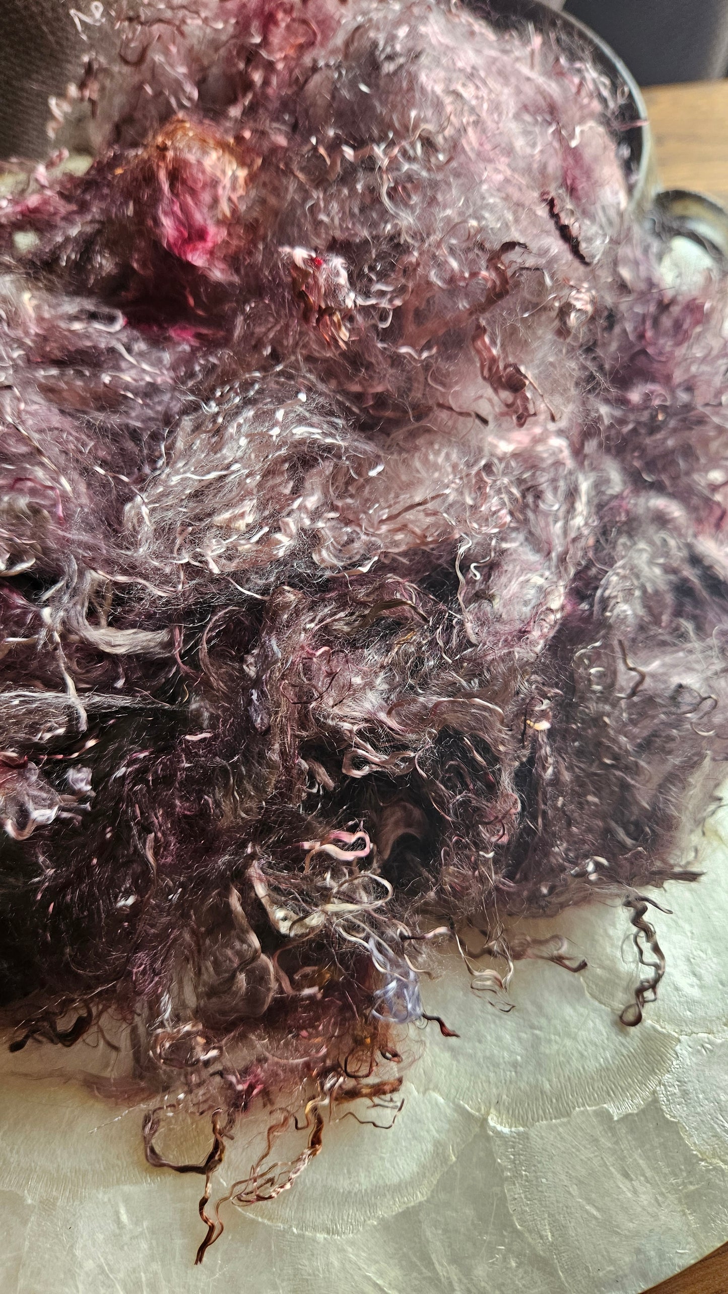 LEPIDOLITE - hand-dyed eucalyptus crimp faux-silk for art yarn embellishing, fiber blending, felting, and papermaking - 2 oz | 57 g