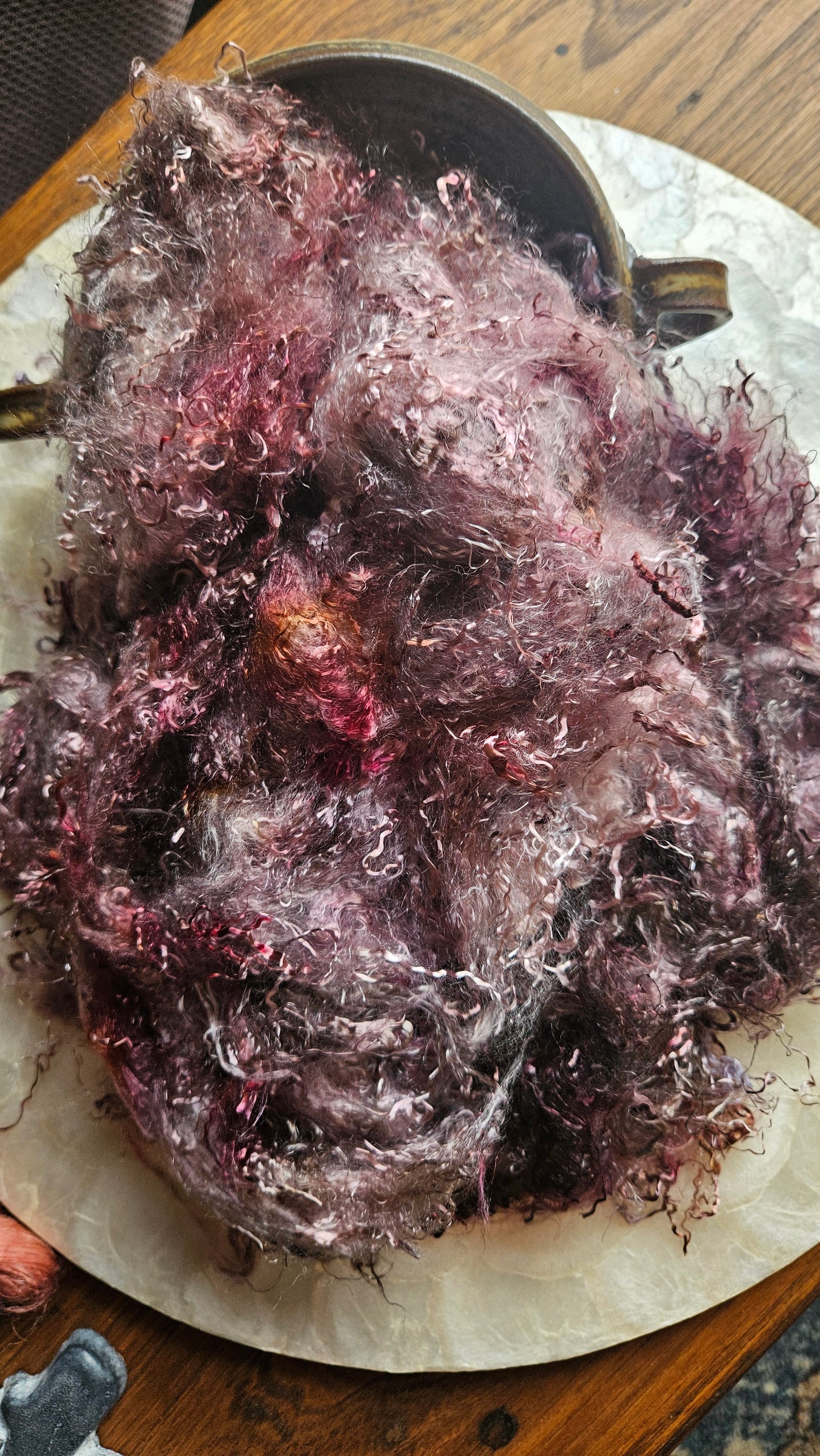 LEPIDOLITE - hand-dyed eucalyptus crimp faux-silk for art yarn embellishing, fiber blending, felting, and papermaking - 2 oz | 57 g