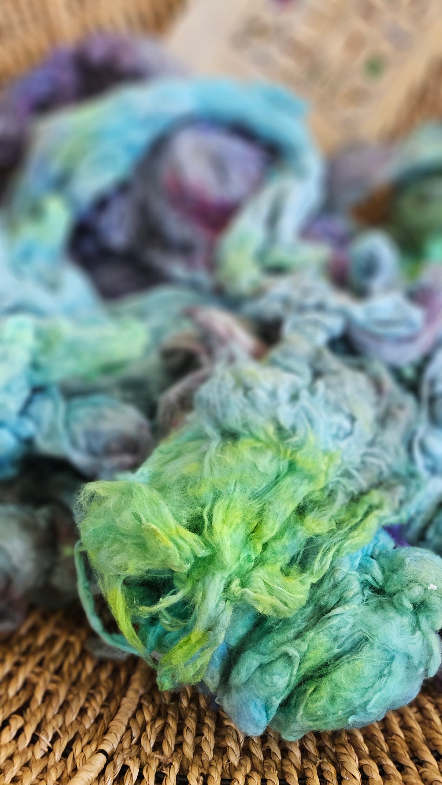 OSIRIS Hand-Dyed Organic Extra Fine Cotton Noil for fiber art, texture blending, and papermaking - 1 ounce | 28 grams
