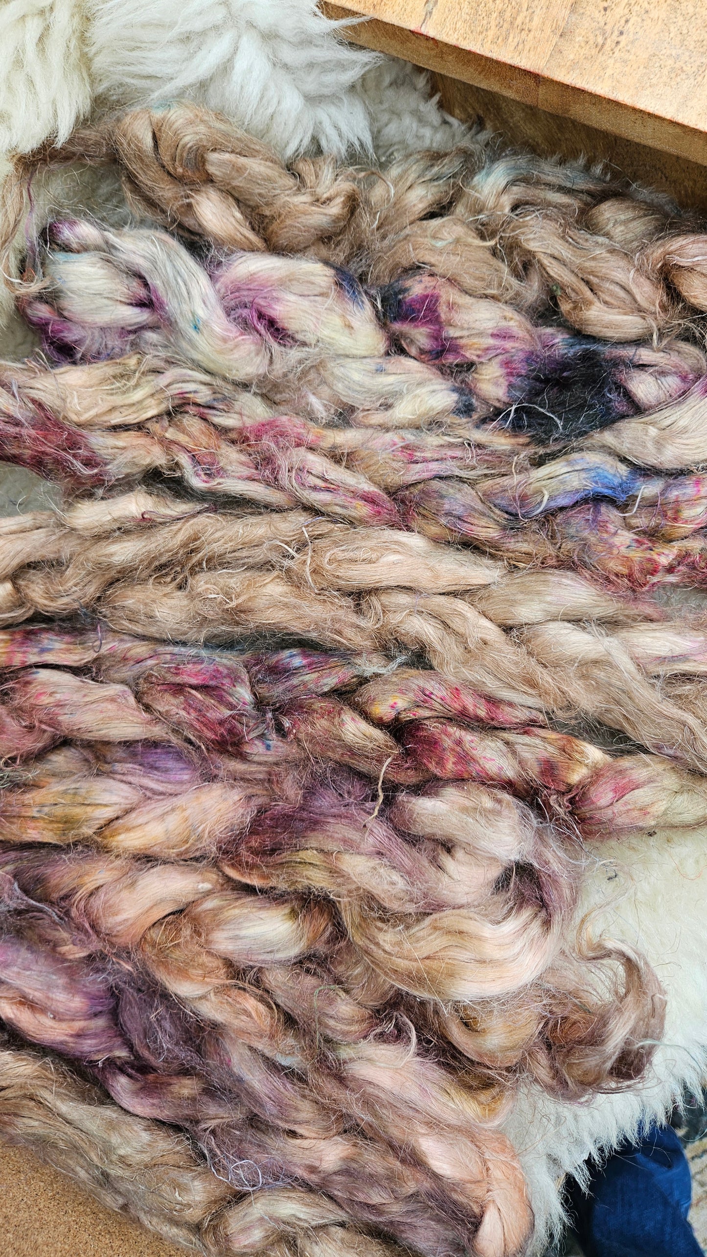 MAID MARIAN Hand-Dyed Fine Hemp for fiber art, texture blending, and papermaking - 2 ounces | 57 grams