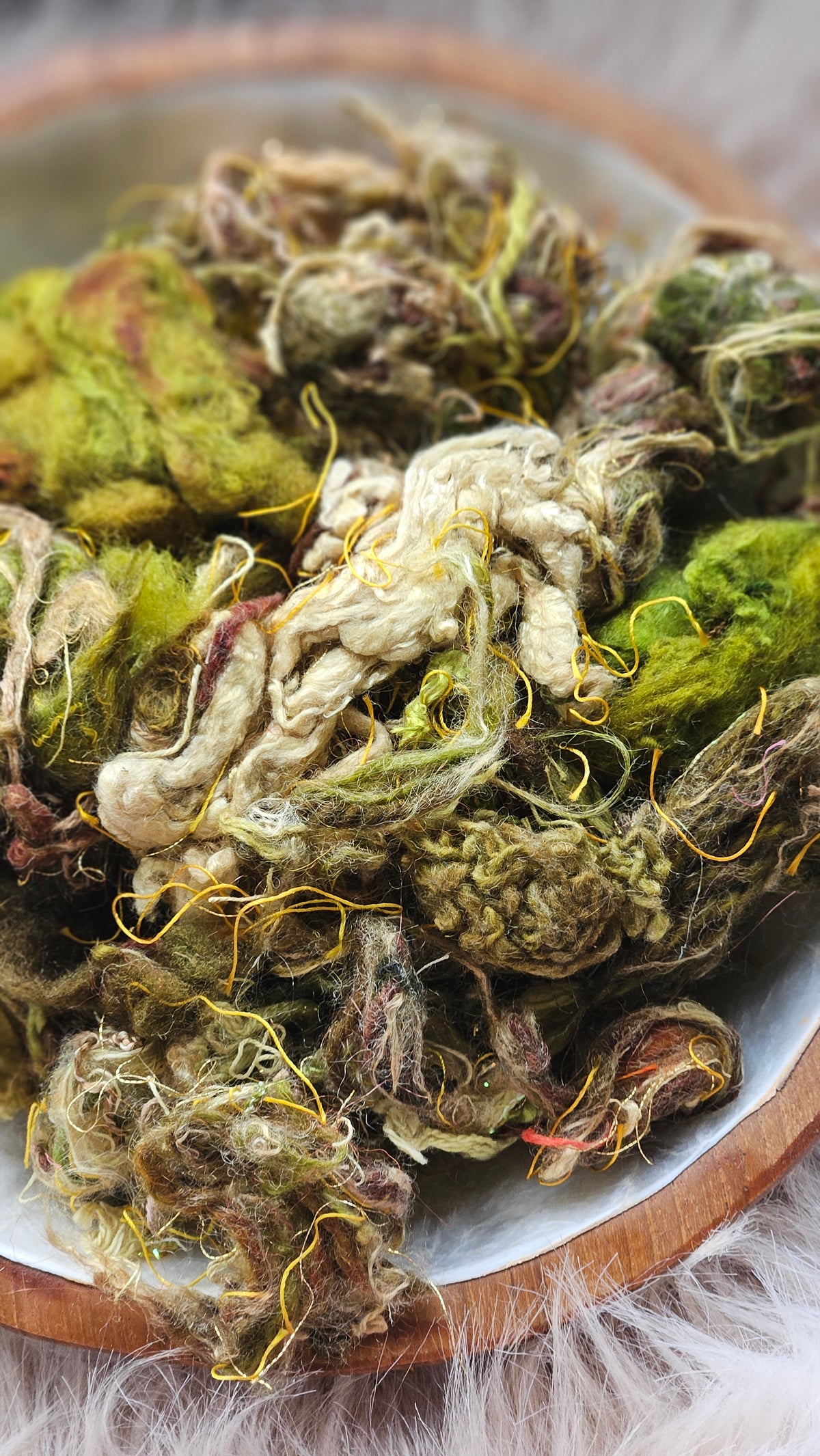 Cascade Hops - hand-dyed wool alpaca bamboo texture blend - 4 ounces | 114 grams
