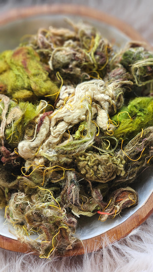 Cascade Hops - hand-dyed wool alpaca bamboo texture blend - 4 ounces | 114 grams