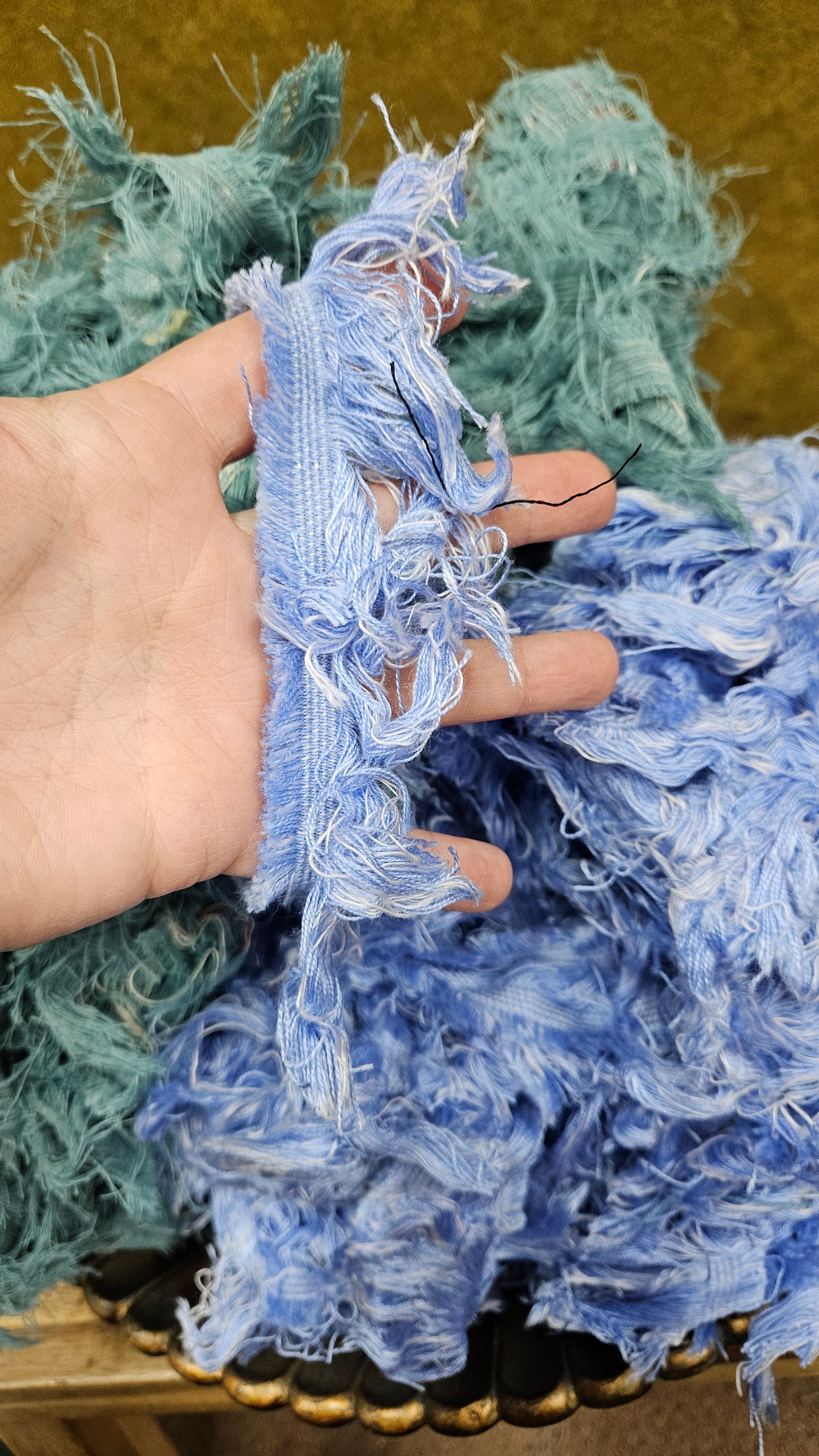 PERIWINKLE - shaggy fringe ribbon for tapestry weaving and fiber art - 4 POUNDS