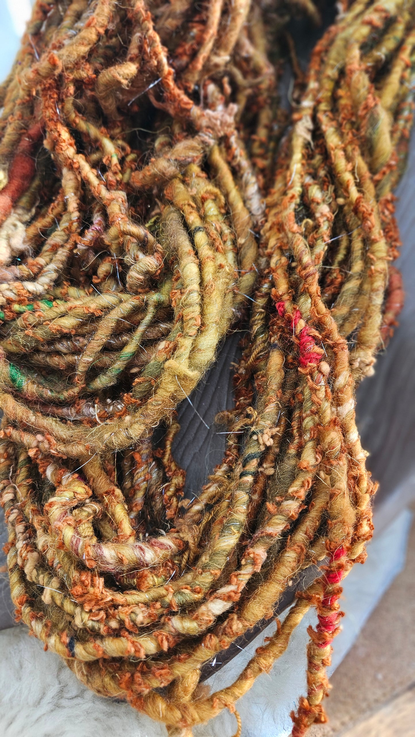 EMBER SPIRAL - Bulky Handspun Art Yarn XL Skein - 36 yards | 6 ounces | 170 grams