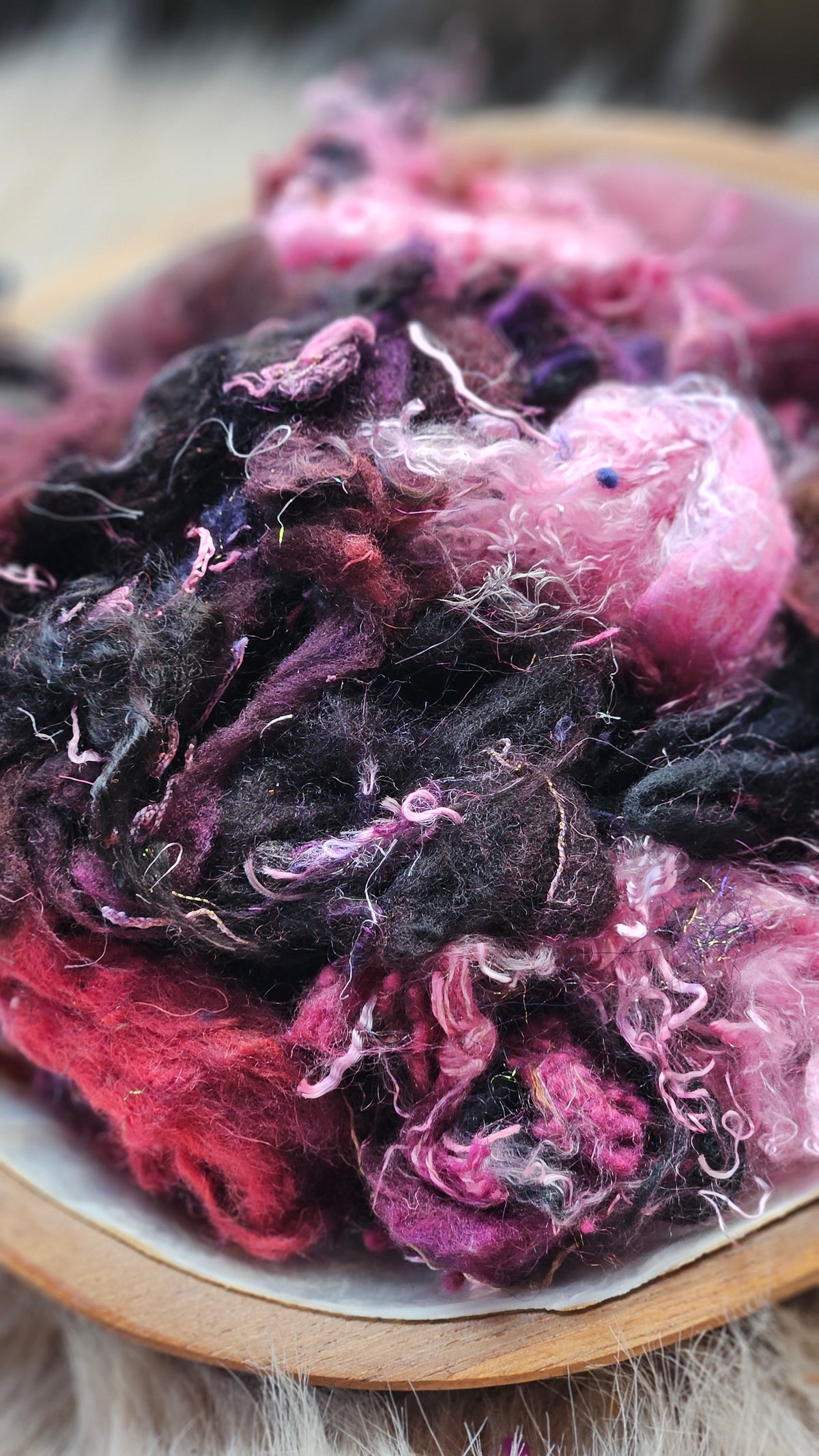 Thistle Dawn - hand-dyed wool alpaca bamboo texture blend - 4 ounces | 114 grams