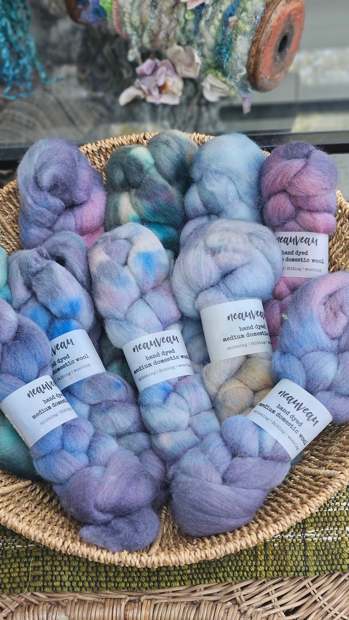 Dove - hand dyed domestic wool roving for felting and blending - 2 ounces | 57 grams