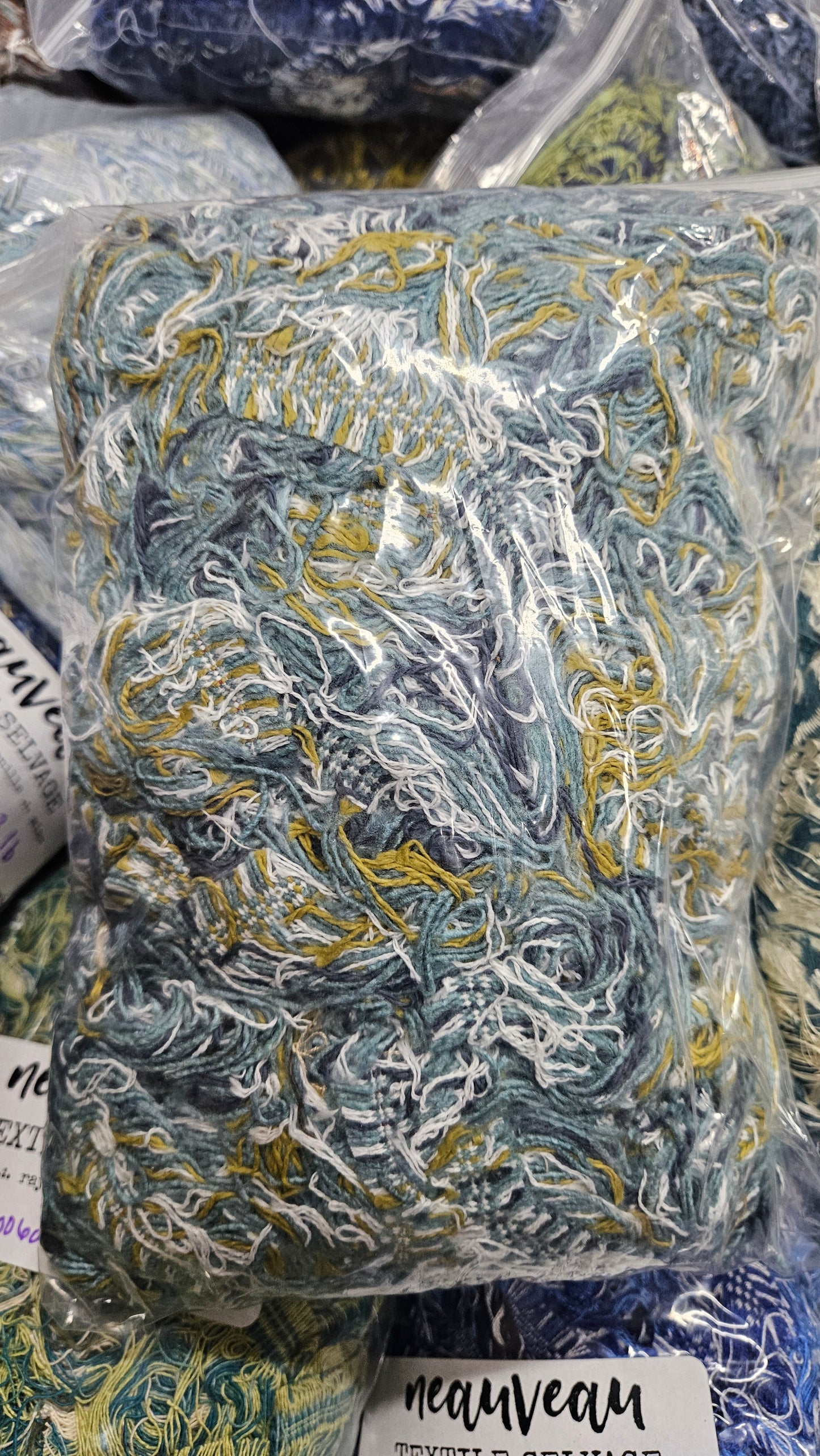 SEASHORE - textile selvedge for rug and art weaving and art yarn - SEA005 (1 lb)