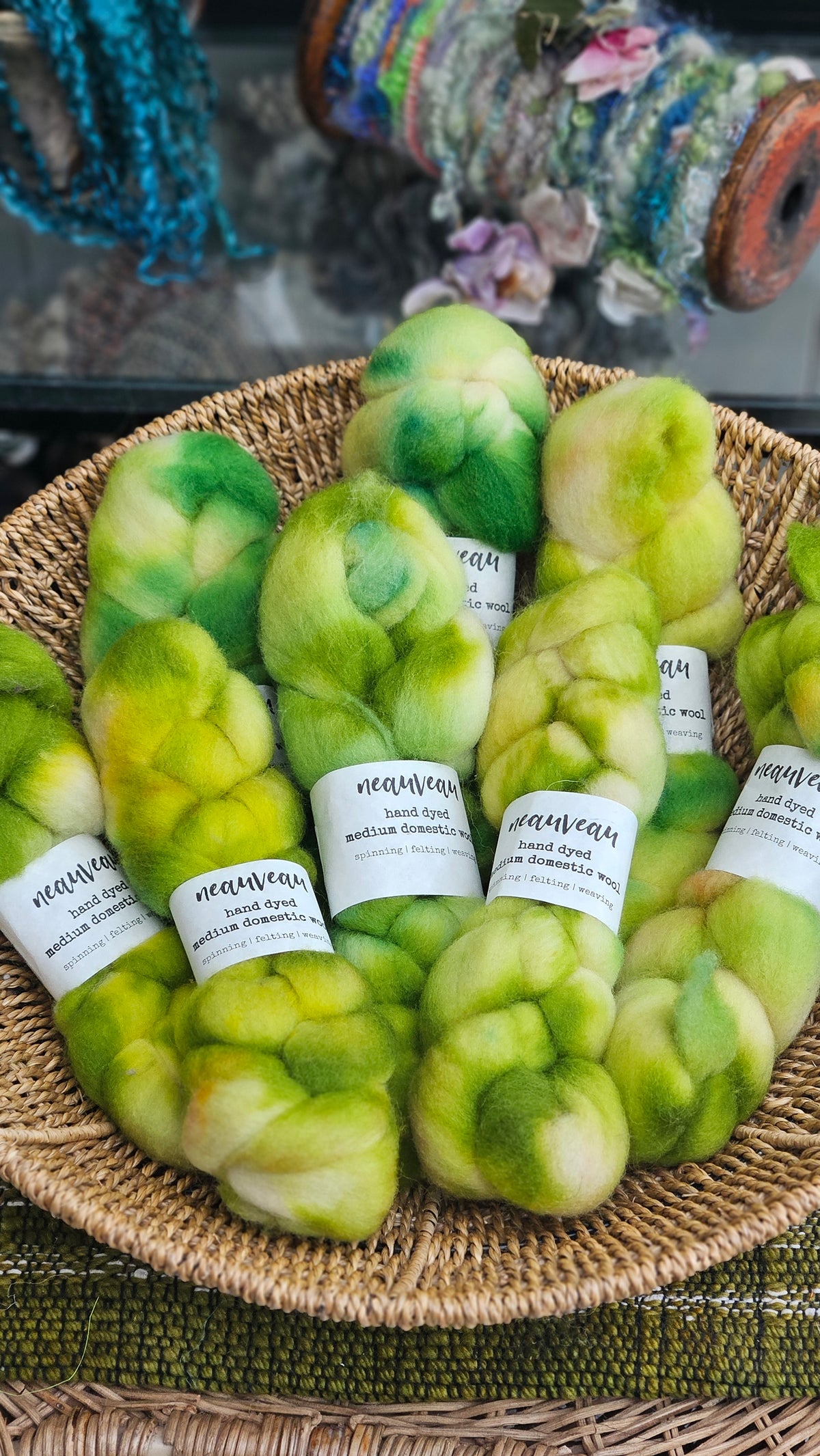 Lorikeet - hand dyed domestic wool roving for felting and blending - 2 ounces | 57 grams