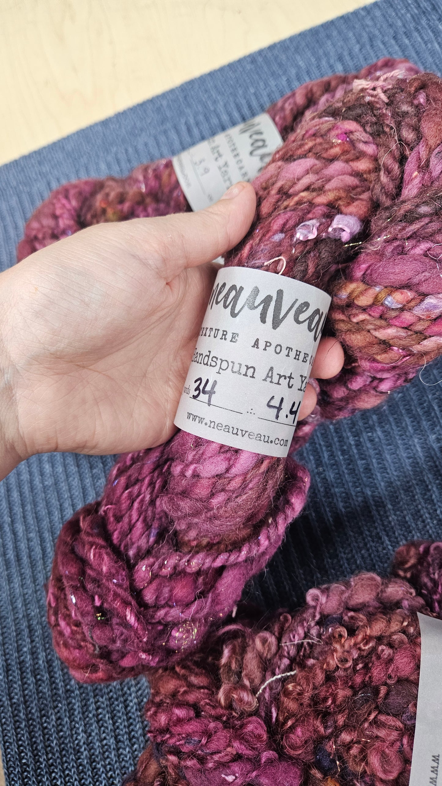 Handspun Yarn Lot - 4 Skeins Raspberry
