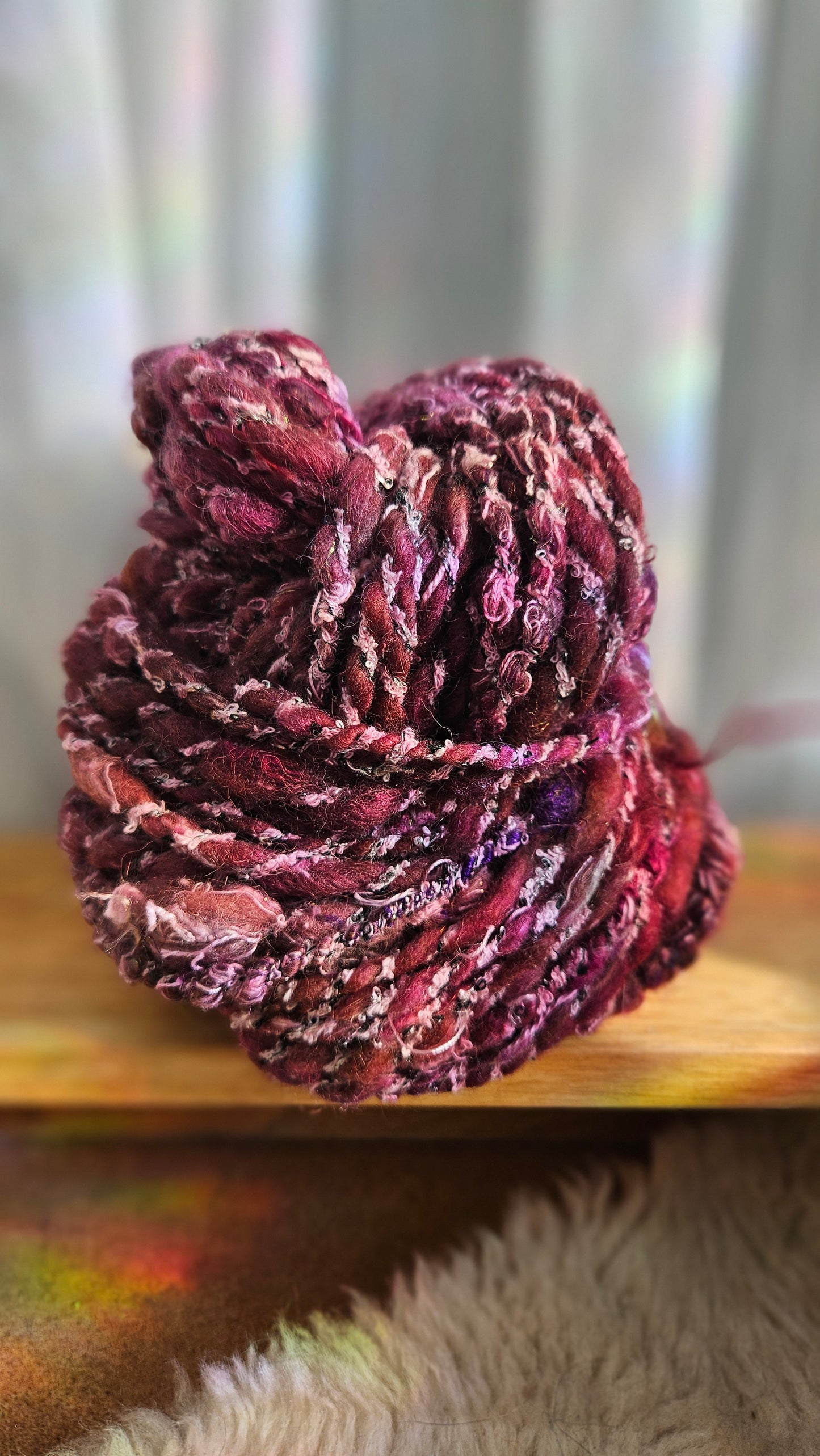 QUIET HEARTH - Bulky Handspun Art Yarn XL Skein - 40 yards | 3.6 ounces | 102 grams