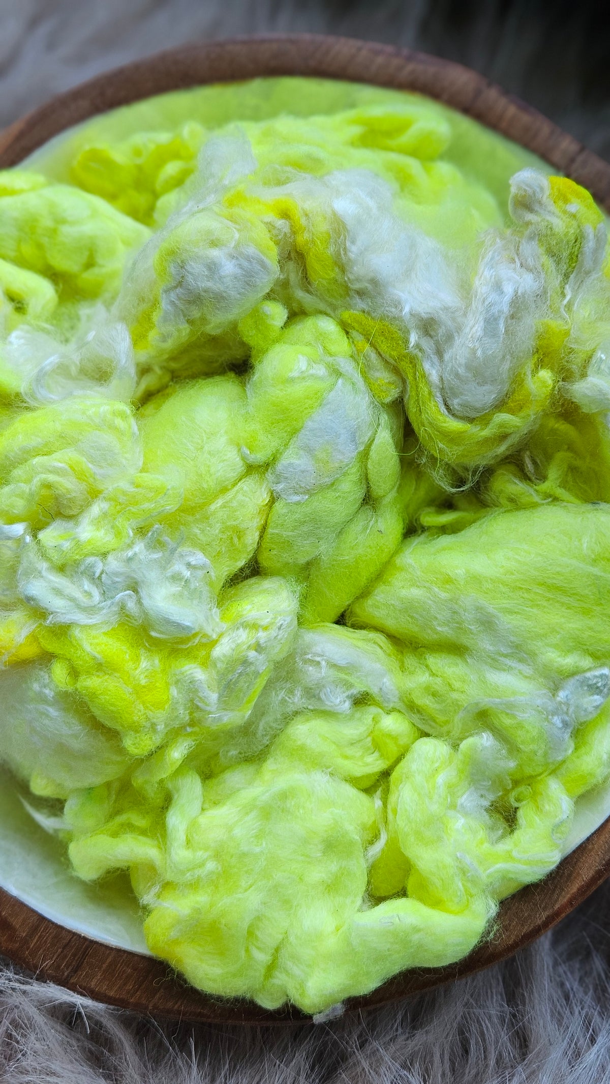 Lemon Merengue - hand-dyed fine wool and silky bamboo mill ends - 5 oz |  142 g