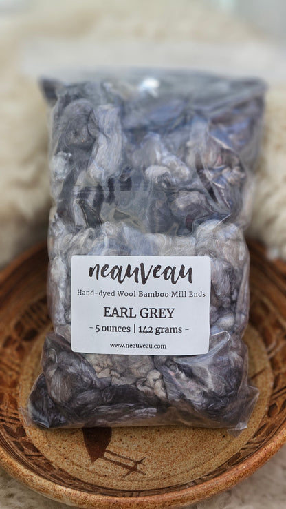 EARL GREY - wool & bamboo blend for spinning & felting - 5 oz |  142 g