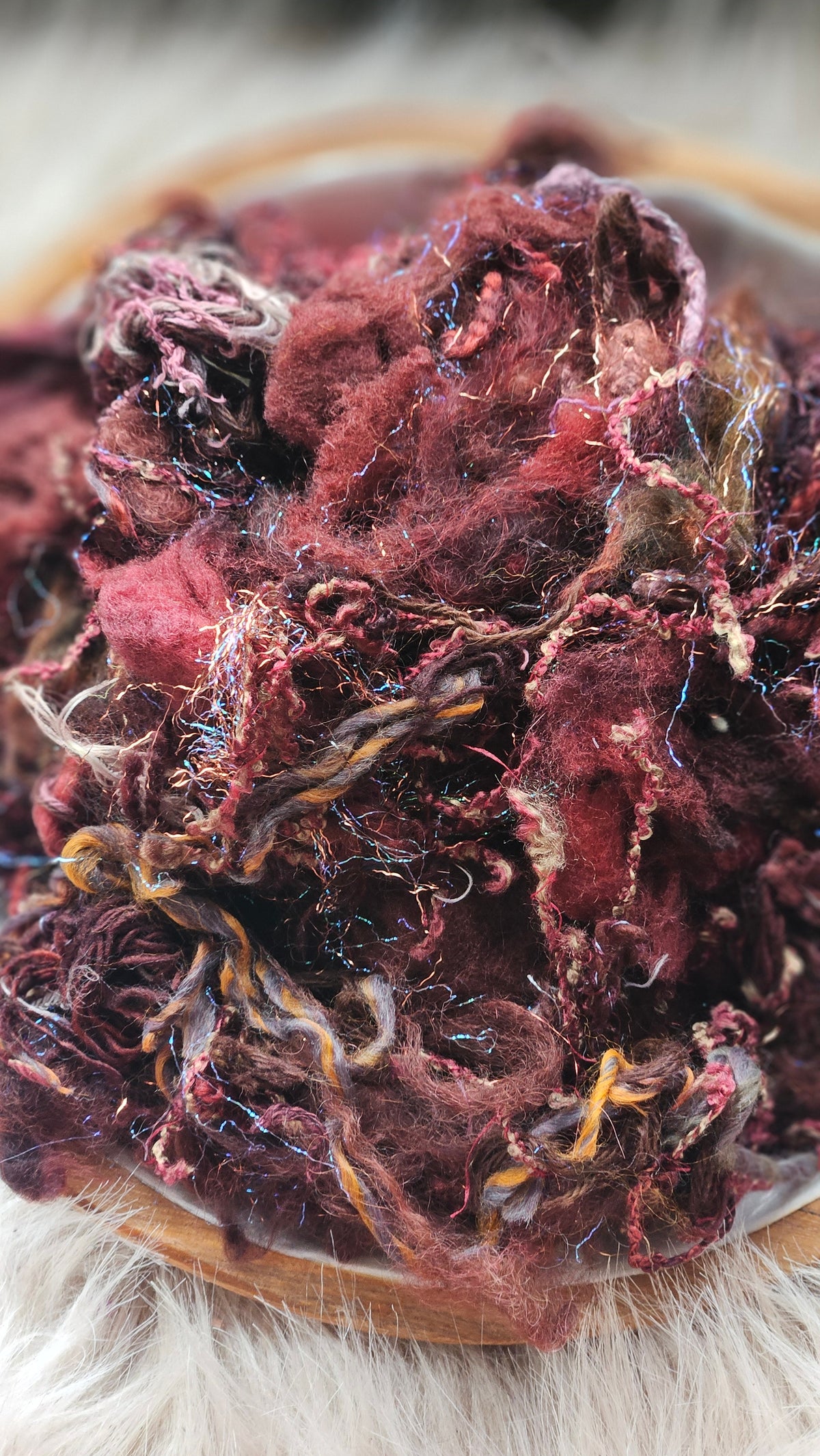 Velvet Gravity - hand-dyed wool alpaca bamboo texture blend - 4 ounces | 114 grams