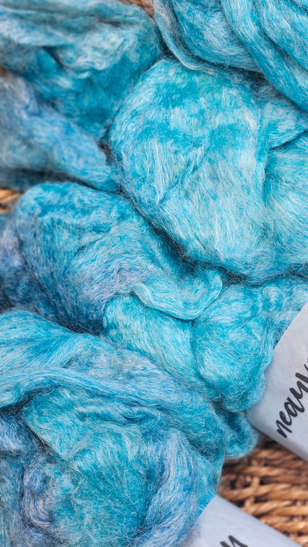 Lagoon Pearl - wool bamboo roving for felting and blending - 2 ounces | 57 grams