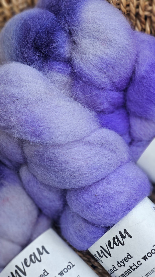 Indigo Song - hand dyed domestic wool roving for felting and blending - 2 ounces | 57 grams
