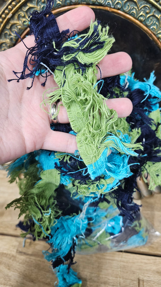 KOI POND - shaggy fringe ribbon for tapestry weaving and fiber art - SAPH0405 (1 lb)