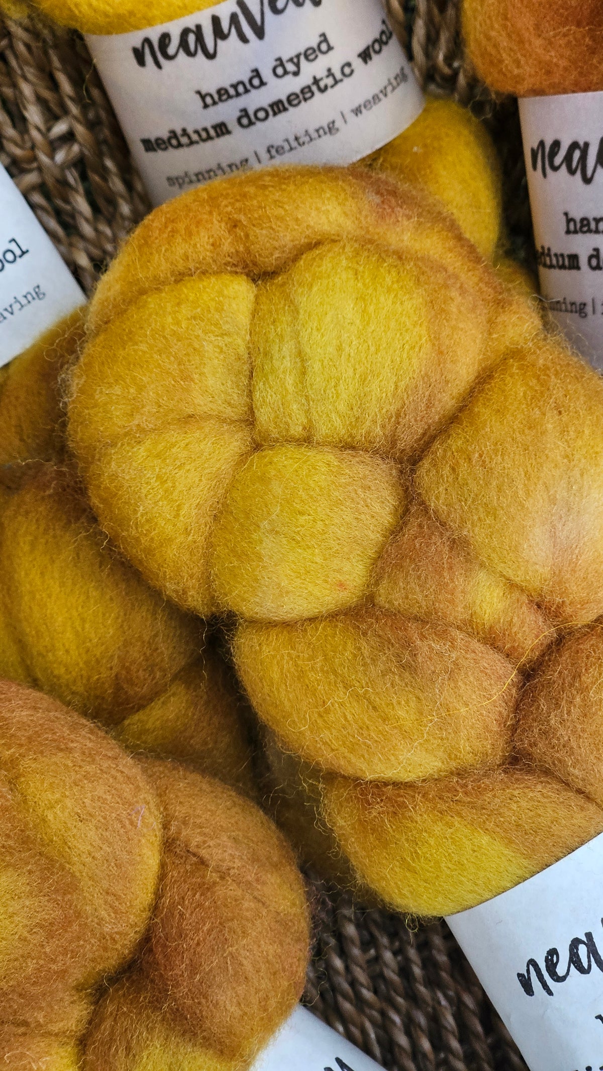 Goldfinch - hand dyed domestic wool roving for felting and blending - 2 ounces | 57 grams