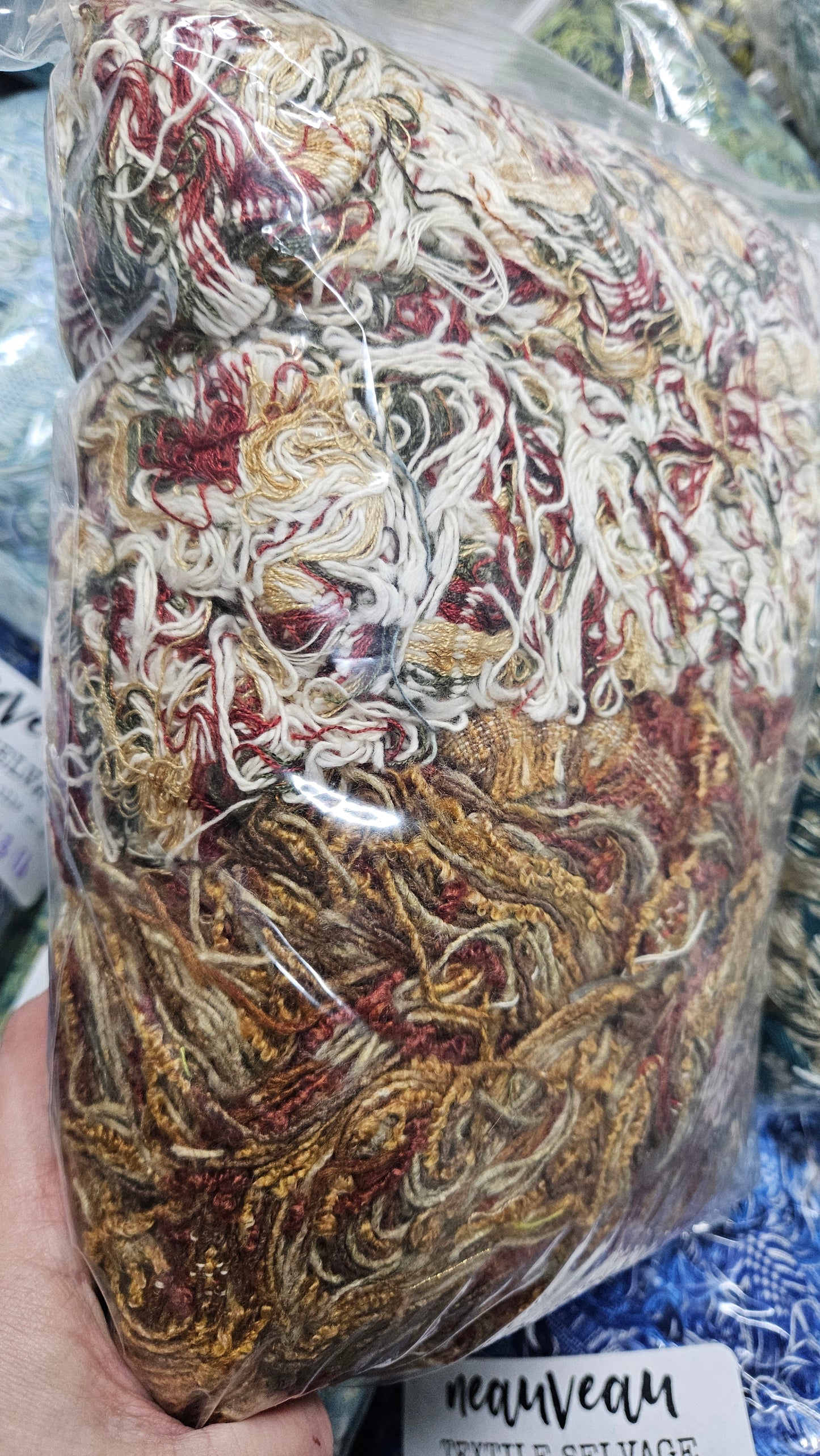 RED EARTH - textile selvedge for rug and art weaving and art yarn - RED001 (1 lb)