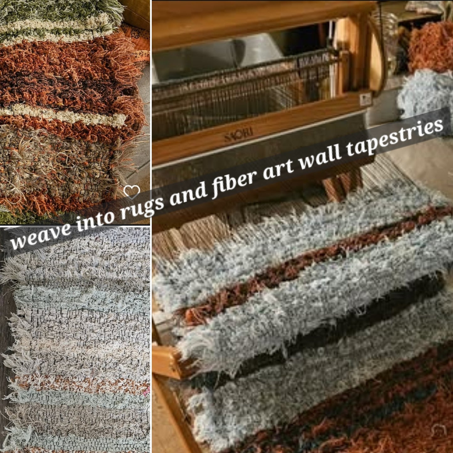 QUIET MORNING - bulk textile selvedge for rug weaving and art yarn - 5 POUNDS