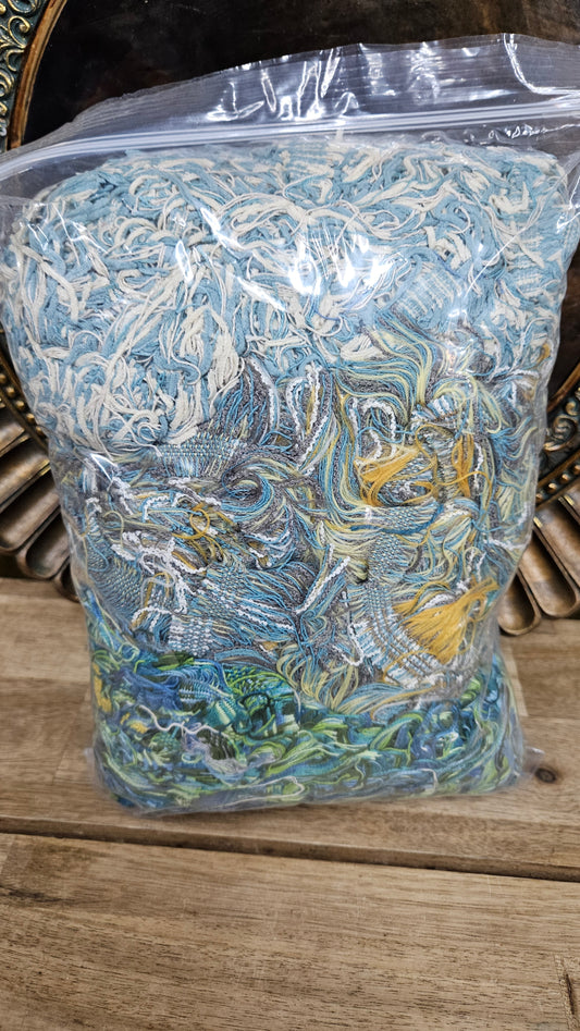 OCTOPUS GARDEN - shaggy fringe ribbon for tapestry weaving and fiber art - SEA006 (1.3 lb)