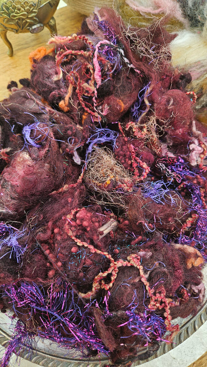 MIDSUMMER NIGHT - fiber texture blend for art yarn spinning & felting - 4 ounces | 114 grams