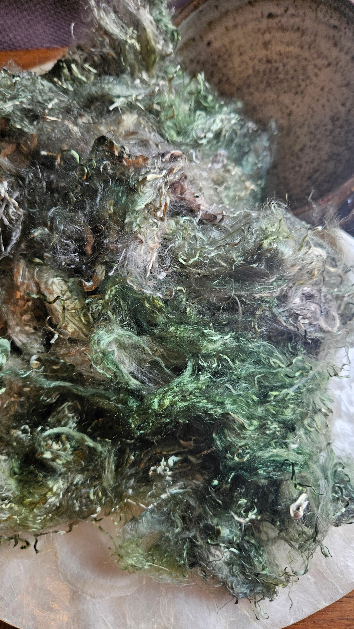 KORNERUPINE - hand-dyed eucalyptus crimp faux-silk for art yarn embellishing, fiber blending, felting, and papermaking - 2 oz | 57 g