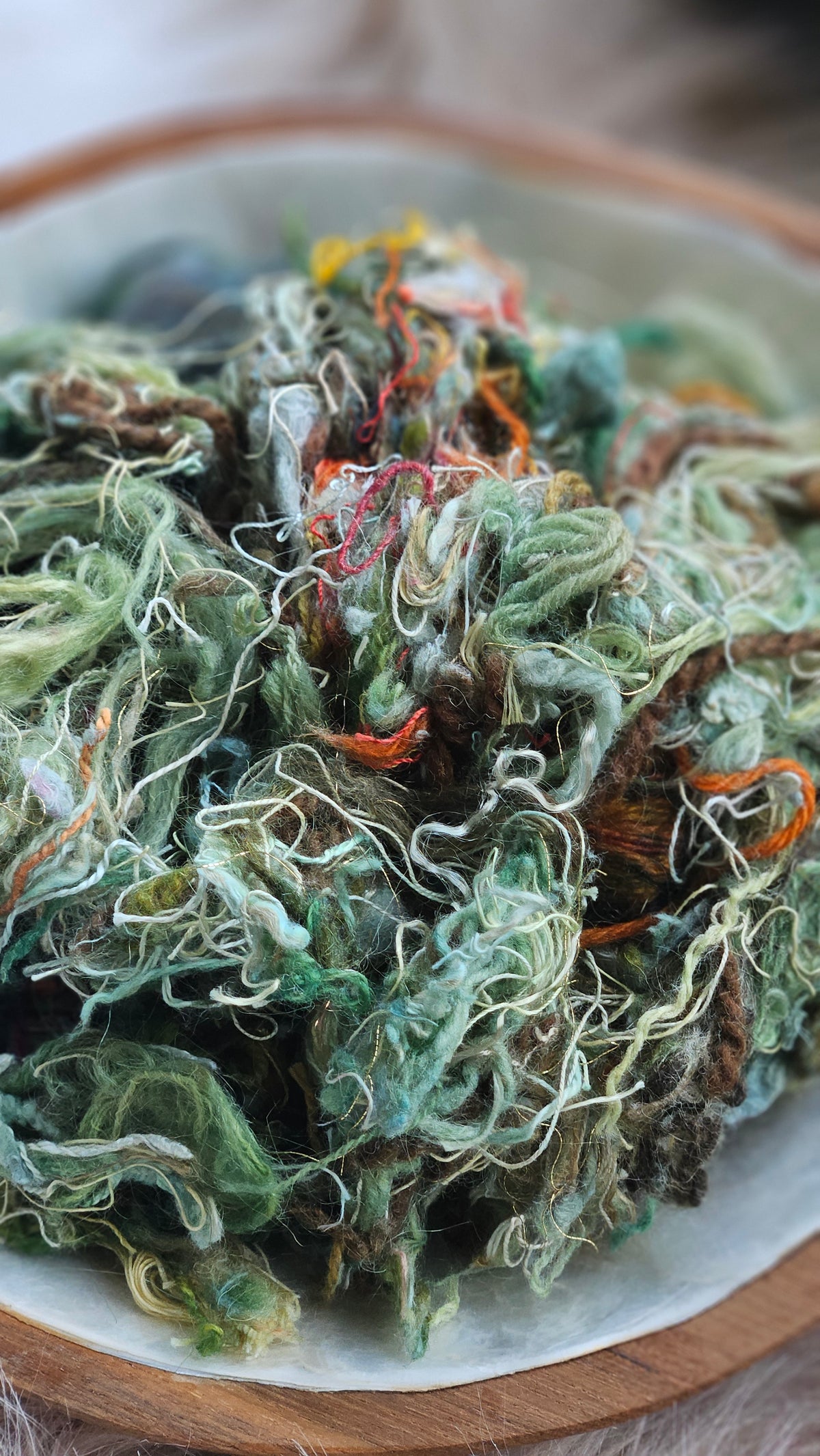 Stellar Green - stonewashed thread texture blend - 4 ounces | 113 grams