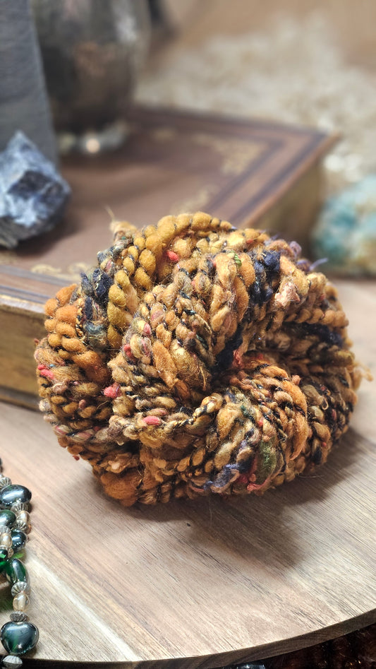Handspun Bulky Art Yarn - 22 yards | 2 ounces - Botticelli Portrait 07