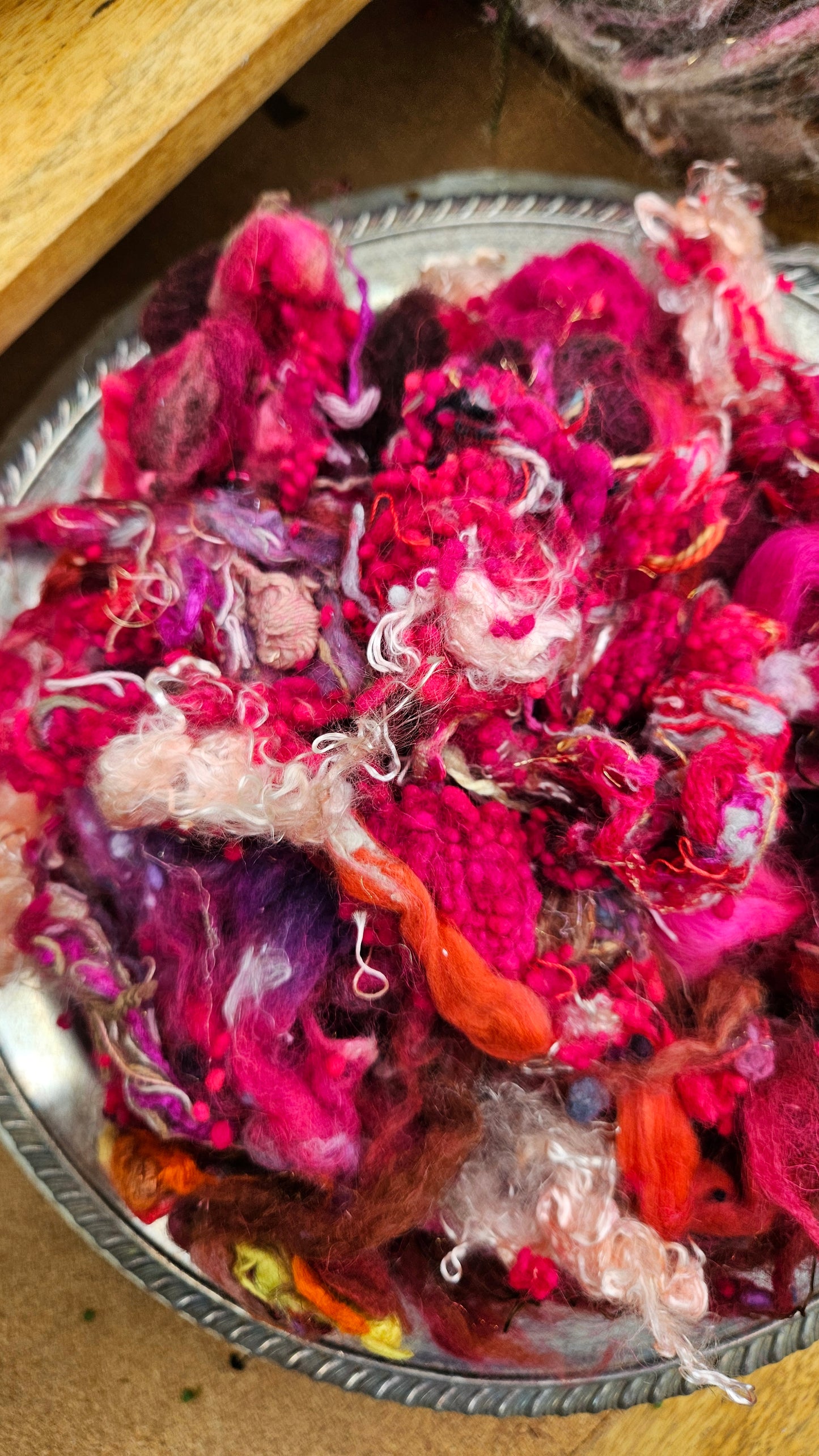 WILDFLOWER VALLEY - Hand-Dyed Texture Blend for art yarn embellishing, texture blending, felting, mixed media, and fiber art - 4 ounces | 114 grams