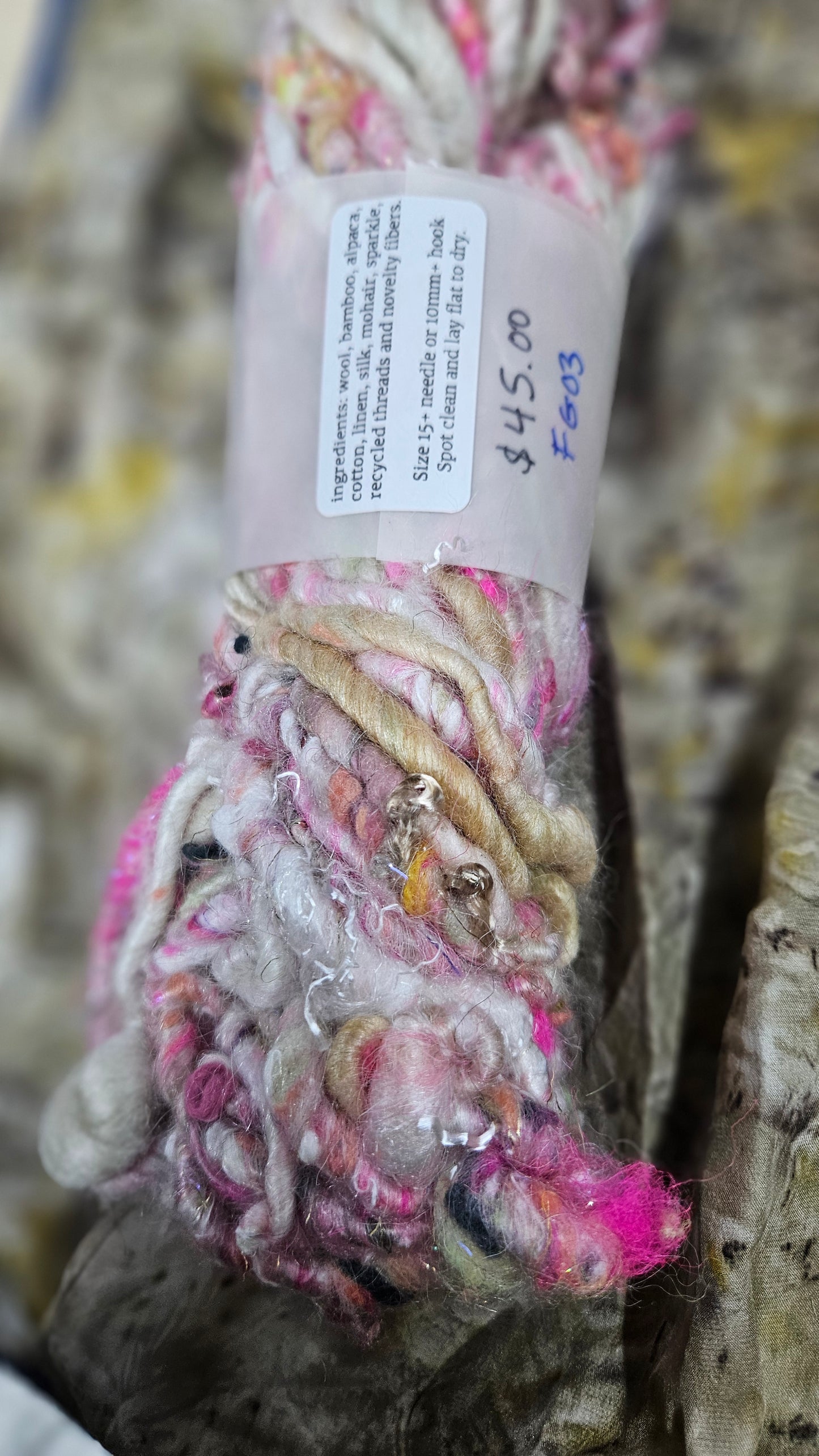 Handspun Bulky Art Yarn - Fairy Godmother 03