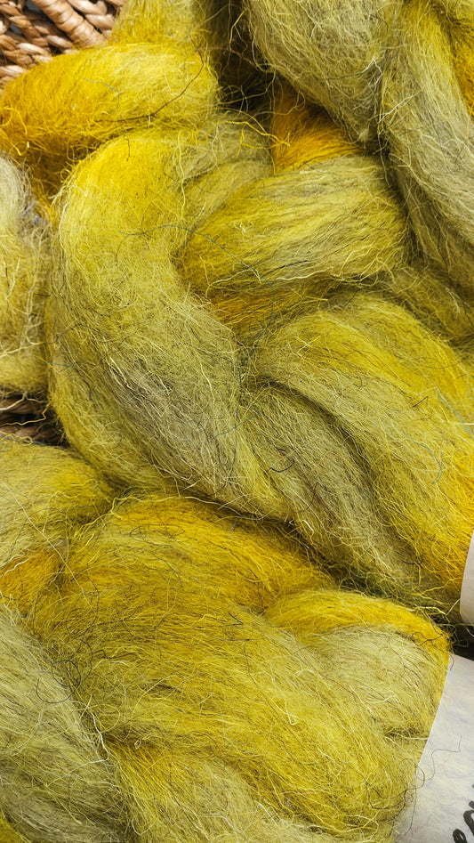 Hayloft - primitive hand dyed wool roving for felting and blending - 2 ounces | 57 grams