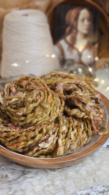 Handspun Bulky Art Yarn - 48 yards | 4.7 ounces - Botticelli Portrait 02