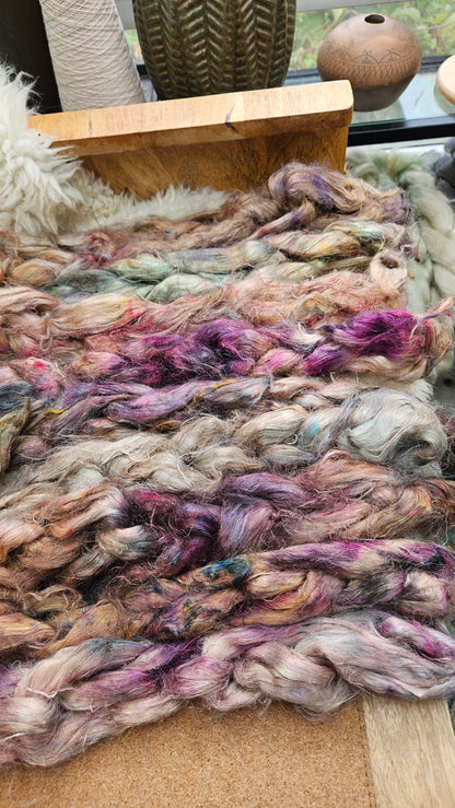 LIONHEART - rare hand-dyed hemp top for carding into art batts - 2 ounces | 57 grams