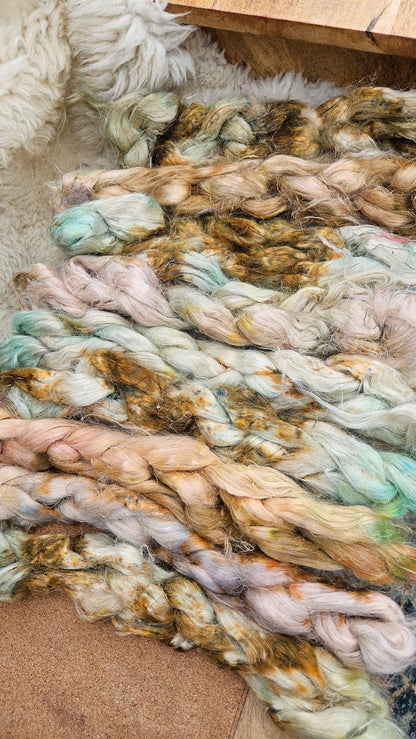 GRIFFIN - rare hand-dyed hemp top for carding into art batts - 2 ounces | 57 grams