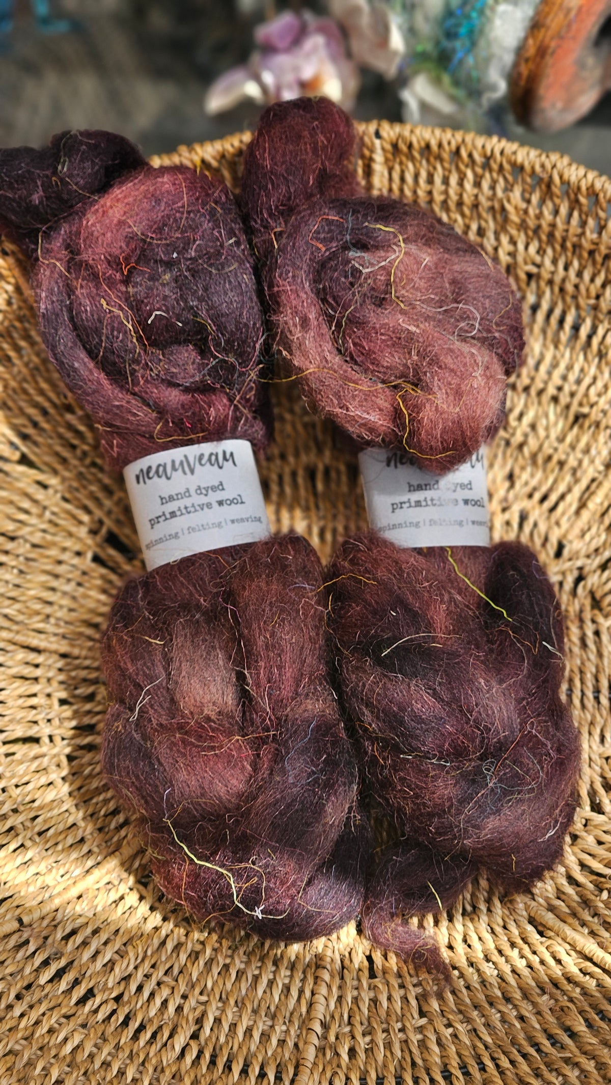 Candlewick - primitive hand dyed wool roving for felting and blending - 2 ounces | 57 grams