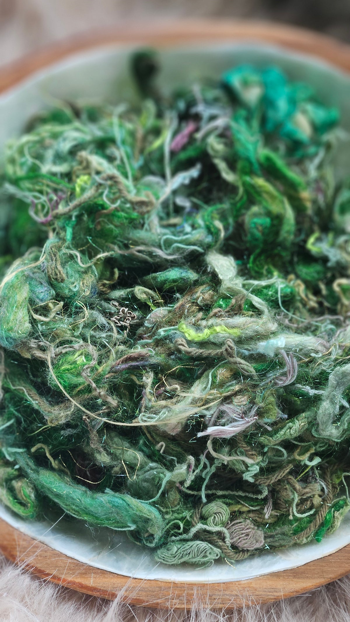 Cosmic Jade - stonewashed thread texture blend - 4 ounces | 113 grams