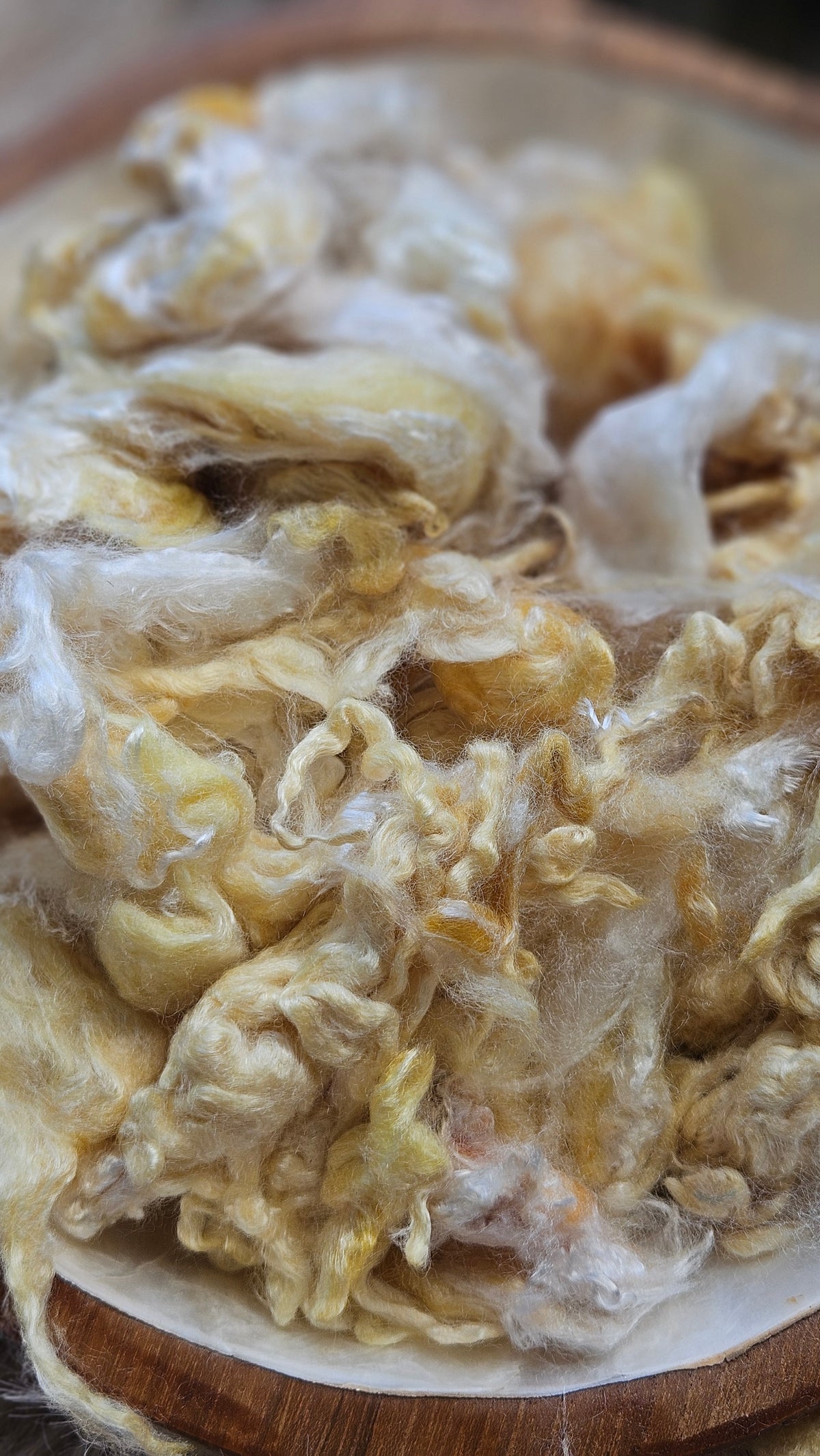 Custard - hand-dyed fine wool and silky bamboo mill ends - 5 oz |  142 g