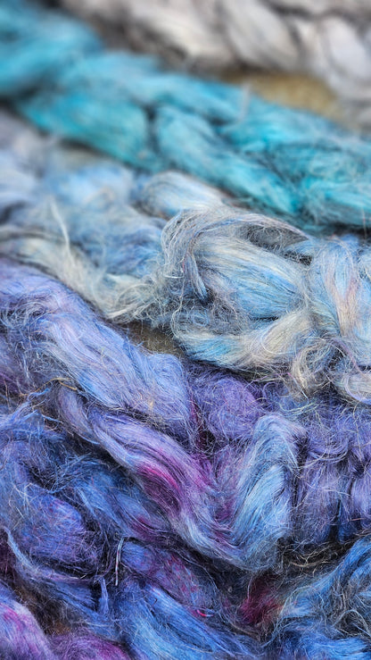 SCEPTER - rare hand-dyed hemp top for carding into art batts - 2 ounces |  grams