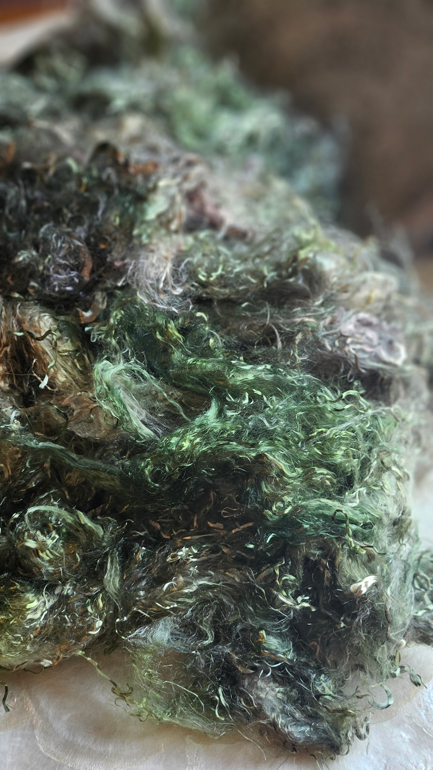 KORNERUPINE - hand-dyed eucalyptus crimp faux-silk for art yarn embellishing, fiber blending, felting, and papermaking - 2 oz | 57 g