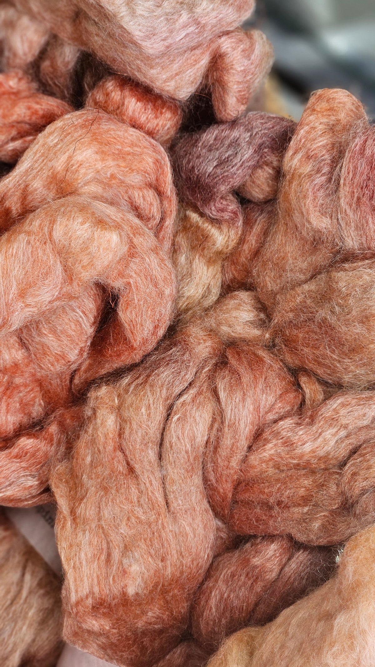 Copper Pearl - wool bamboo roving for felting and blending - 2 ounces | 57 grams