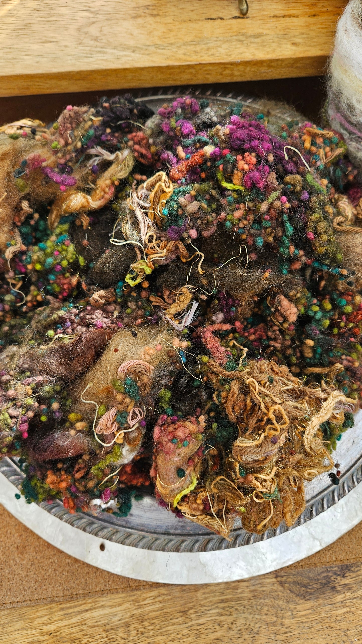 MARSHLANDS - Hand-Dyed Texture Blend for art yarn embellishing, texture blending, felting, mixed media, and fiber art - 4 ounces | 114 grams