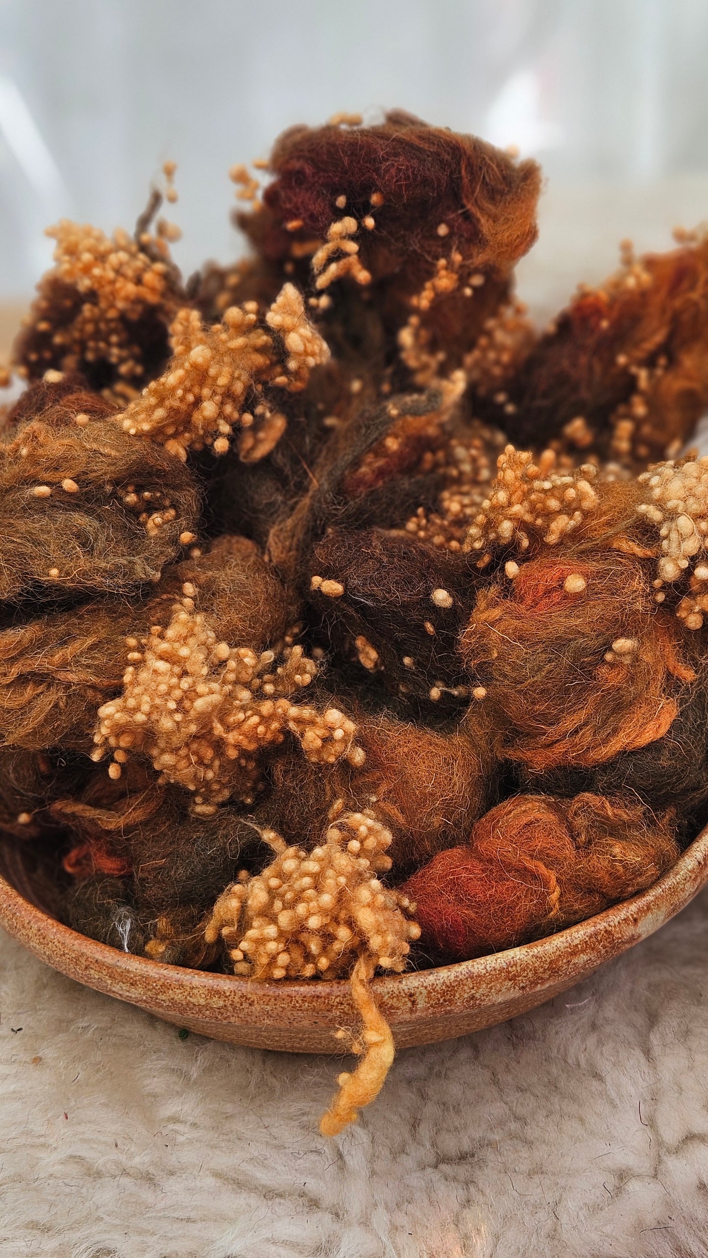 NOVEMBER FOREST - Hand-Dyed Recycled Wool Texture Blend for art yarn embellishing, texture blending, felting, mixed media, and fiber art - 4 ounces | 114 grams