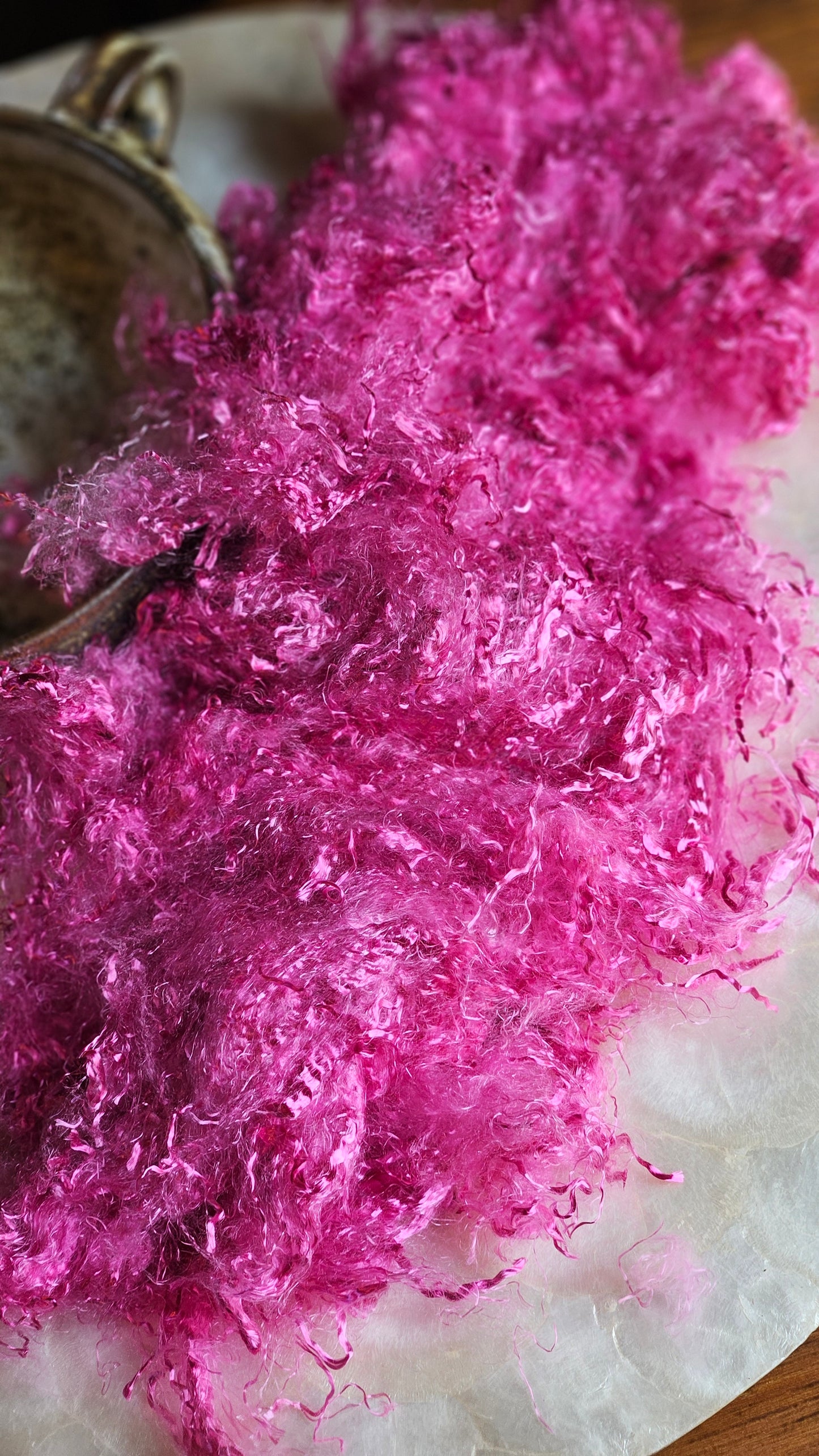 CHAMBERSITE - hand-dyed eucalyptus crimp faux-silk for art yarn embellishing, fiber blending, felting, and papermaking - 2 oz | 57 g