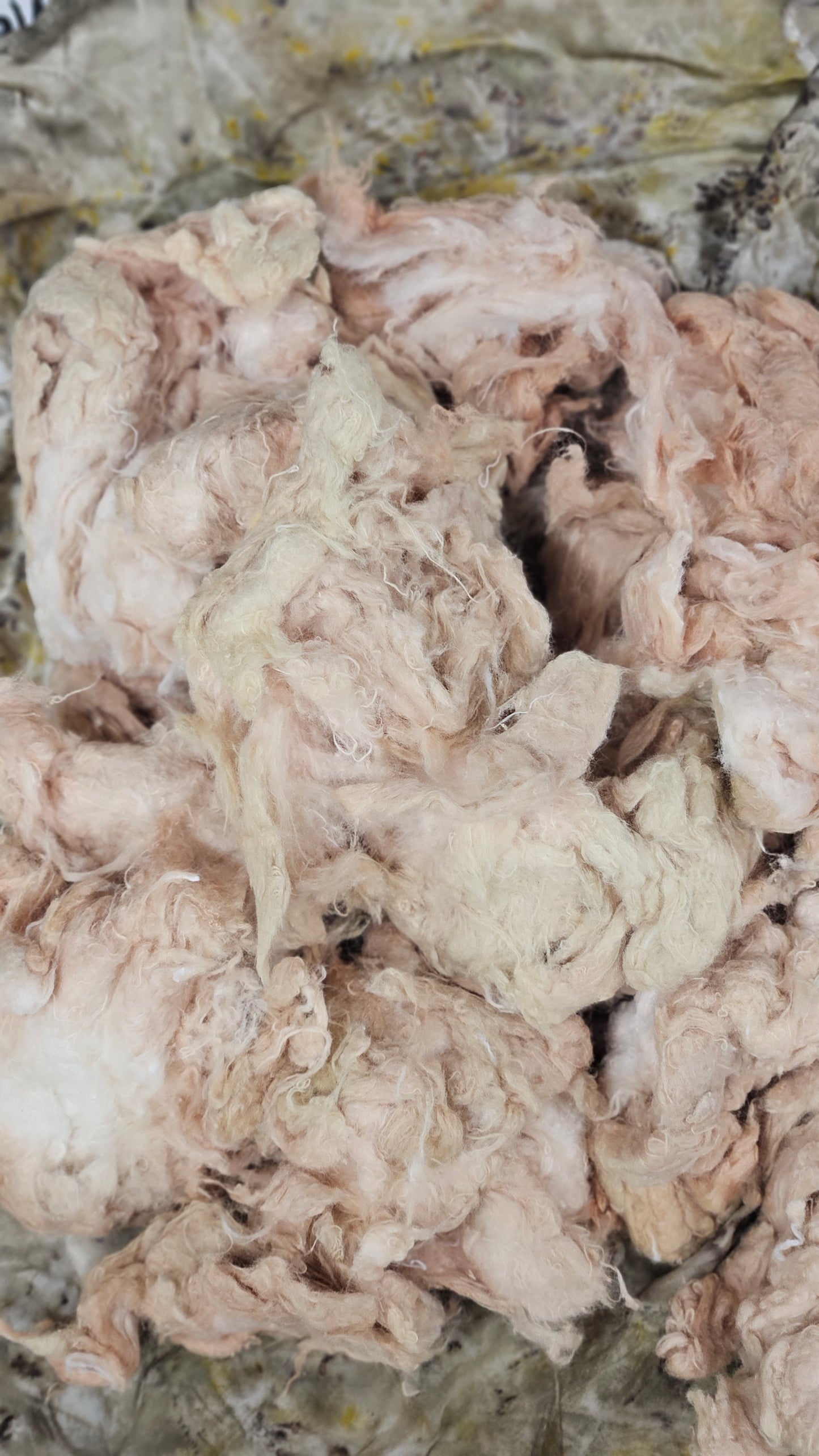 MILLET - hand-dyed recycled cotton noil "feathers" effects texture for blending, felting, and papermaking - 2.5 oz | 71 g