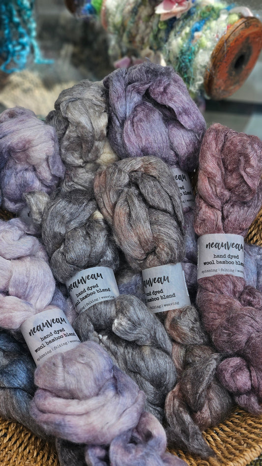 Titanium Pearl - wool bamboo roving for felting and blending - 2 ounces | 57 grams