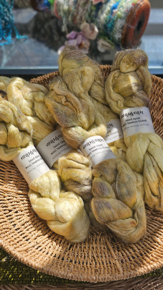 Barley Pearl - wool bamboo roving for felting and blending - 2 ounces | 57 grams