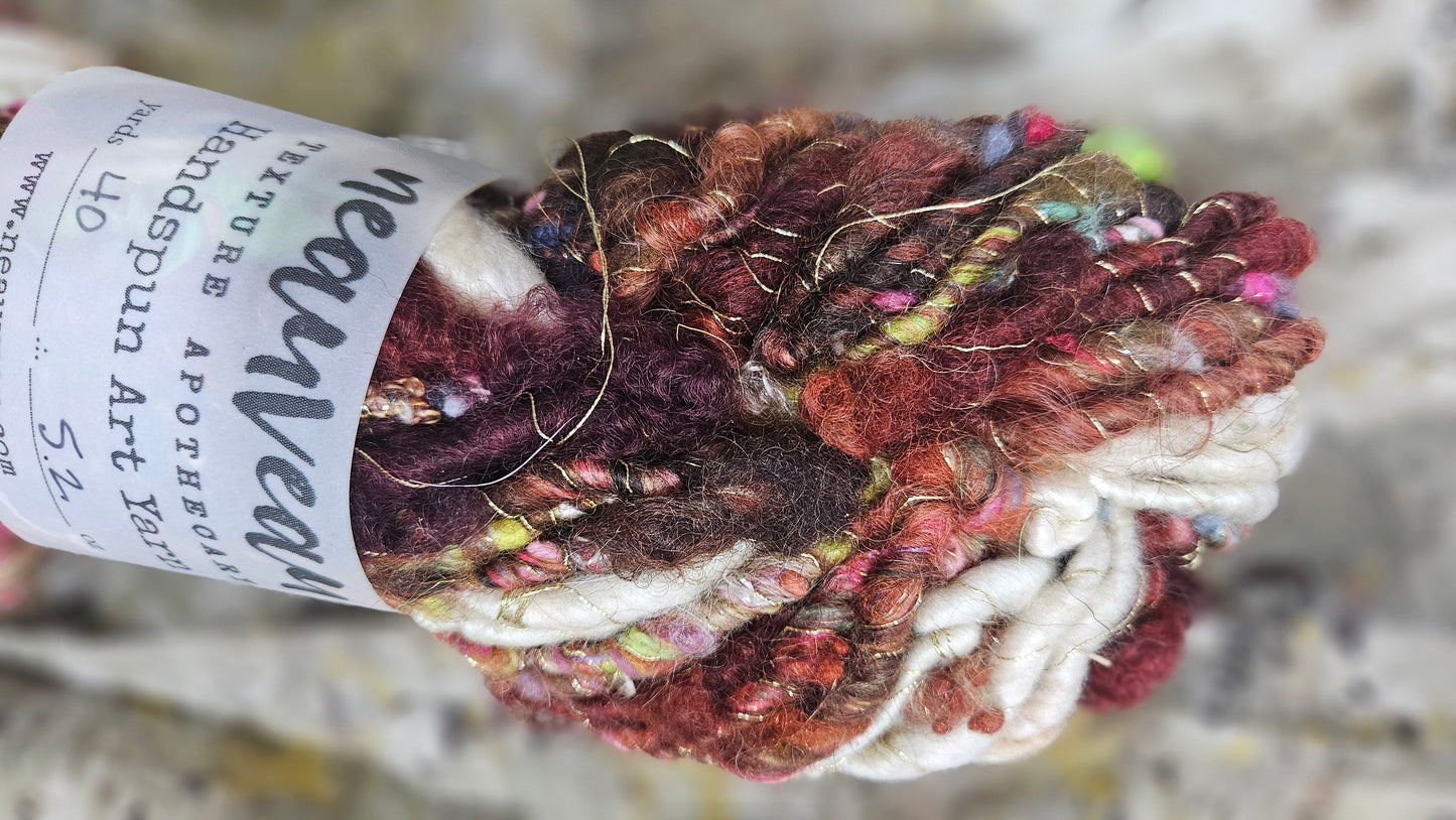 Handspun Bulky Art Yarn - Cinnamon Grove 03